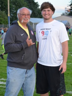 Spencer Blackburn, right, with legendary Meridian High School head coach Bob Ames.