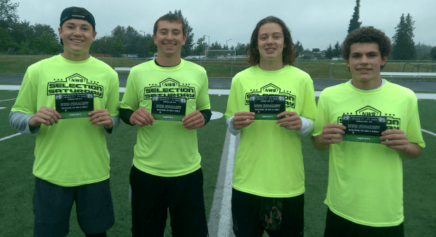 (L-R) Joe Green (Skyline), Dylan Morris (Graham-Kapowsin), Michael Franklin (Skyline) and Ayden Zioman (Glacier Peak).