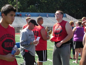 Jesuit (OL) Mike Miller 6-4 285 Sr. visiting with Hawaii at the RDAF Showcase last month