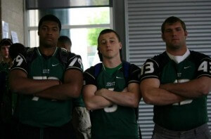 AJ Glass (middle) , one of the NW top backs made his intentions known committing to Princeton; Here with UW commit Andrew Kirkland-Left and Oregon commit Doug Brenner- Right