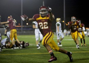 (Potentially Oregon's Top Sophomore Cameron Scarlett (6-2 200 So. RB) of Central Catholic - Motoya Nakamura/The Oregonian)