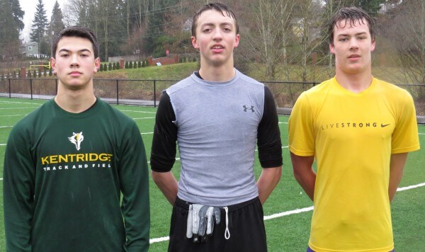 (L-R) Antony Randolph ('15 Kentridge), Dillon Jordan ('15 Bonney Lake), Mark Findlay ('16 Issaquah)