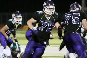 Evan Miksch leading the way for the Lake Stevens Rushing attack.