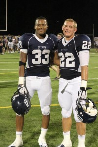 (Carbone with one of WA's touchdown leaders in Jabari Marshall-Left)