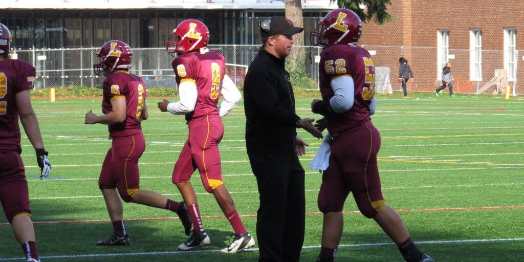 Casey Selfridge congratulating his players after another Lakeside TD.