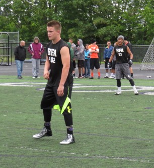 Cy Sirmon, front, helped lead Team WA Elite All-Stars into the Final of the "Battle In Seattle 7 on 7".