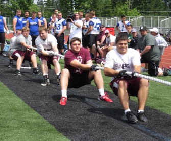 The Mercer Island lineman once again won the Tug-O-War at the Skyline Skills & Drills.