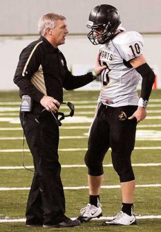 Royal Head Coach Wiley Allred (left) with Kaden Jenks (right)