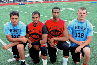 (L-R) Pepe Tanuvasa, Tyson Cooper, Marcos Vermelho, Nick Janakes (Safety)