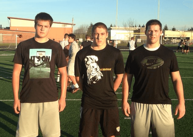 BFA Elite Event (L-R) Oregon top LB's; 6-4 235 Cody Brown-Sunset, Sam Chitty 6-1 210- West Linn, Mike Petroff 6-2 220- Jesuit