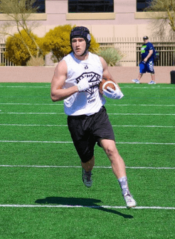 Roy Hyatt with an INT for Barton Football in the Las Vegas 7on7 Tournament