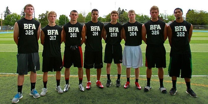 L-R Jared Evans, Michael Jones, Nick Janakes, Tristen Holmes, Troy Fowler, Josh Hansen, Hunter Hermansen, Edmund Polataivao